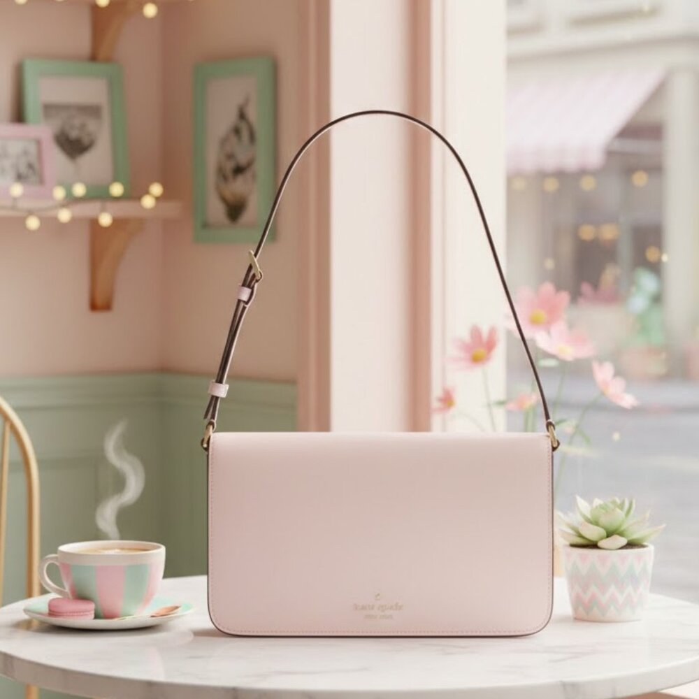 Kate Spade New York Staci Flap Shoulder Bag Peony Blossom Pink